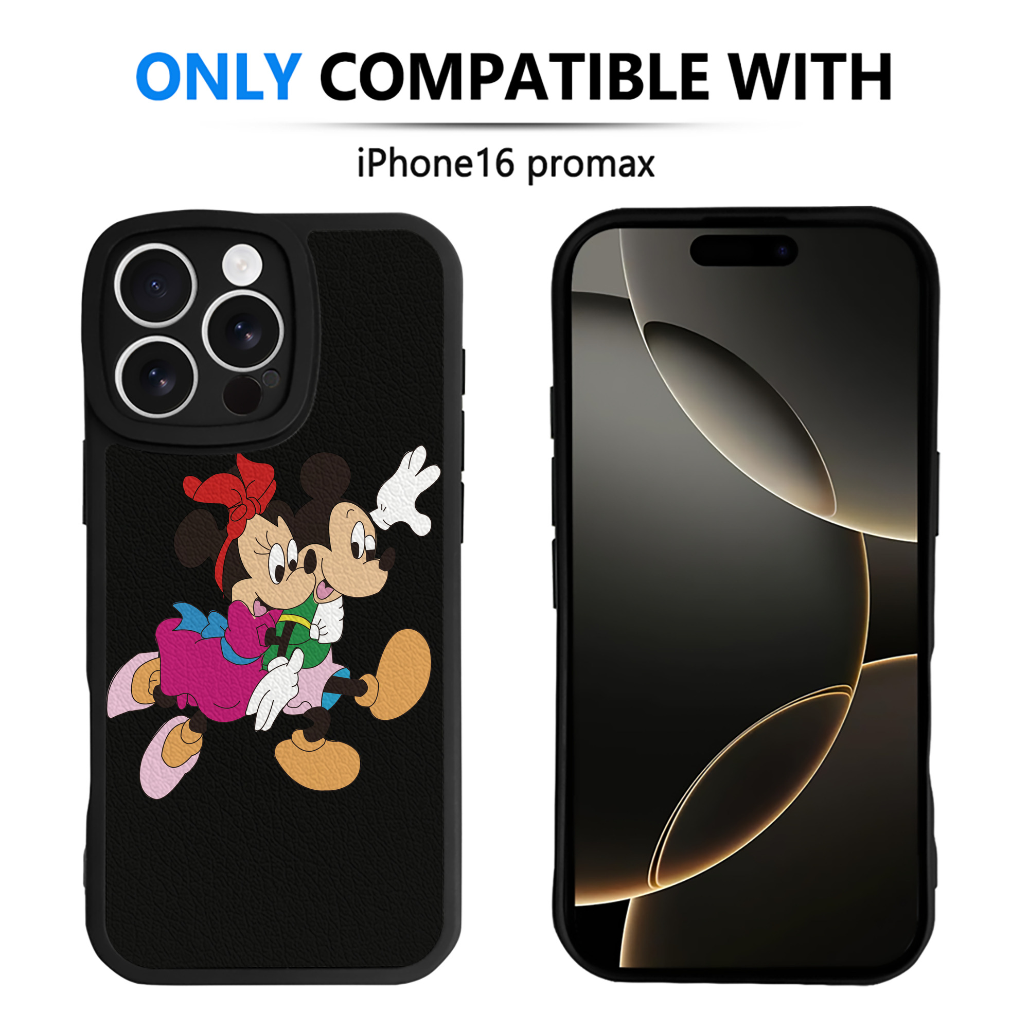 （画像用） ミッキーマウス Mickey Mouse 【iPhone 16シリーズ対応】シリコンスマホケース（レザー調） 材質：シリコン